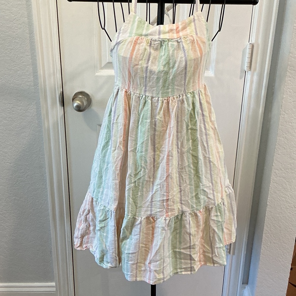 Cat & Jack Pastel Striped Tiered Dress